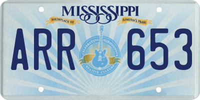 MS license plate ARR653