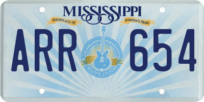 MS license plate ARR654