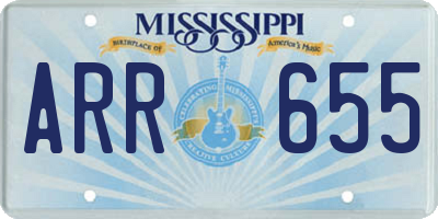 MS license plate ARR655