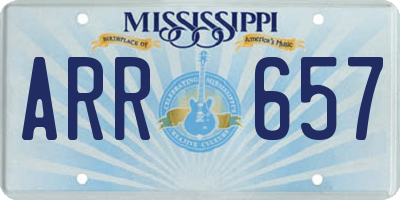 MS license plate ARR657