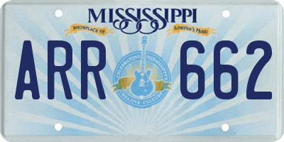 MS license plate ARR662