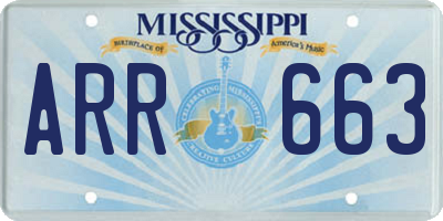MS license plate ARR663