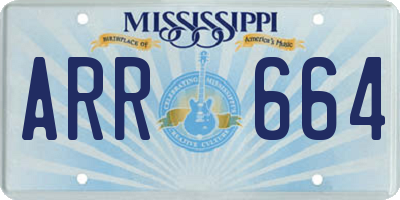 MS license plate ARR664