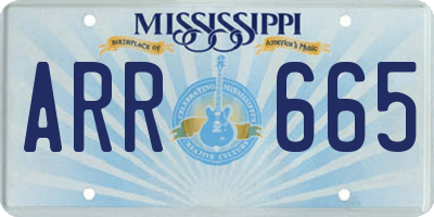 MS license plate ARR665