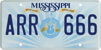MS license plate ARR666