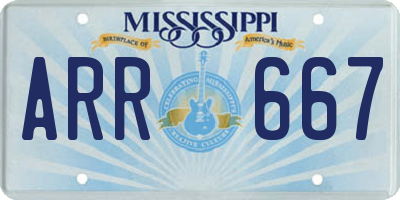 MS license plate ARR667