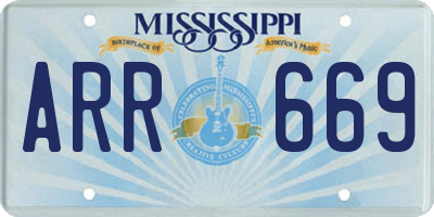 MS license plate ARR669