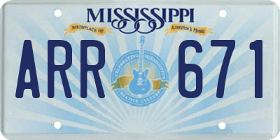 MS license plate ARR671