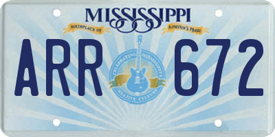MS license plate ARR672