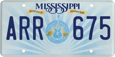 MS license plate ARR675