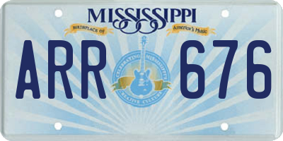 MS license plate ARR676