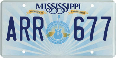 MS license plate ARR677
