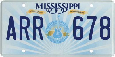 MS license plate ARR678