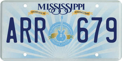 MS license plate ARR679