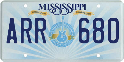 MS license plate ARR680