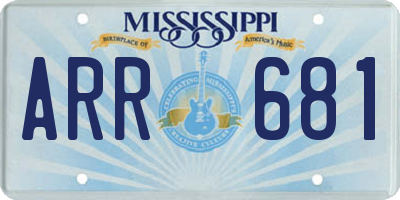 MS license plate ARR681