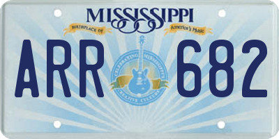 MS license plate ARR682