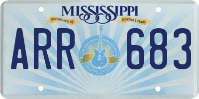 MS license plate ARR683