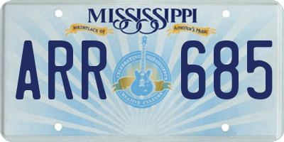 MS license plate ARR685