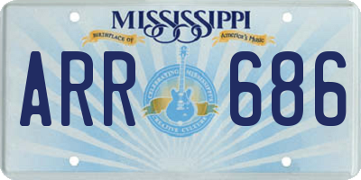 MS license plate ARR686