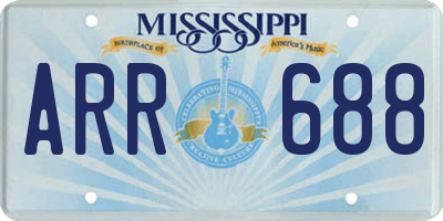 MS license plate ARR688
