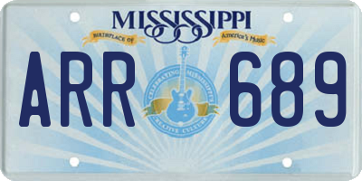 MS license plate ARR689