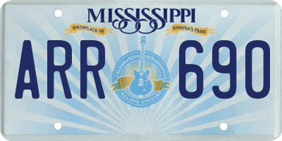 MS license plate ARR690