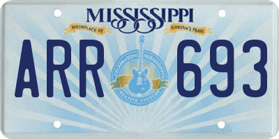 MS license plate ARR693