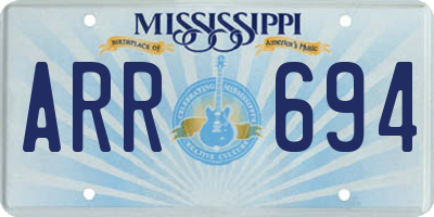 MS license plate ARR694