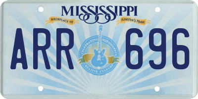 MS license plate ARR696