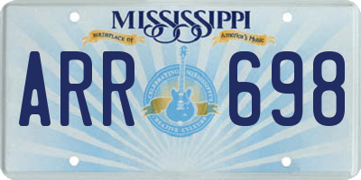 MS license plate ARR698