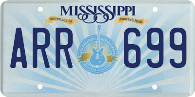 MS license plate ARR699