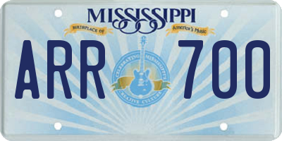 MS license plate ARR700