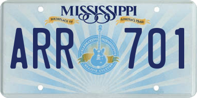 MS license plate ARR701
