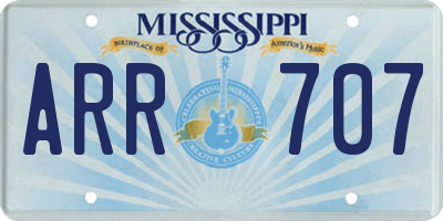 MS license plate ARR707