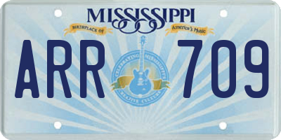 MS license plate ARR709