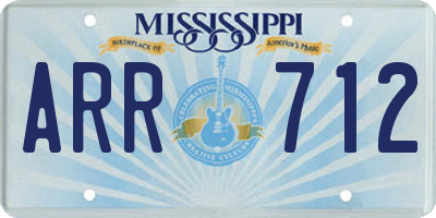 MS license plate ARR712