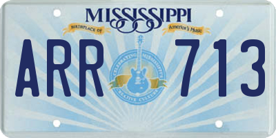 MS license plate ARR713