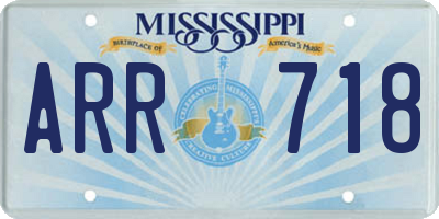 MS license plate ARR718