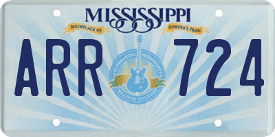 MS license plate ARR724