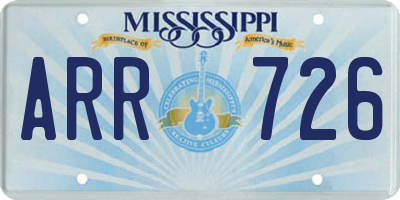 MS license plate ARR726