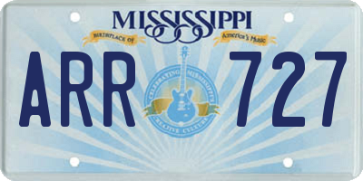 MS license plate ARR727