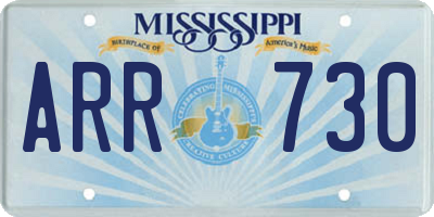 MS license plate ARR730