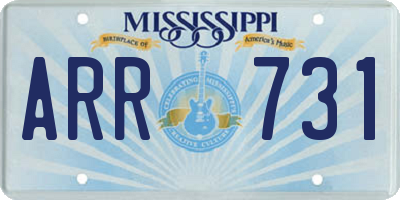 MS license plate ARR731
