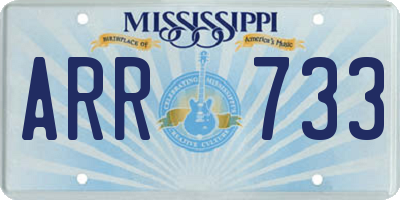 MS license plate ARR733