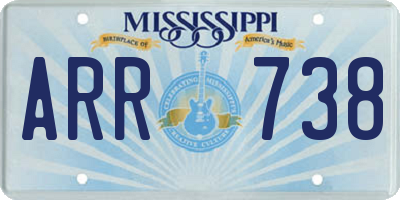 MS license plate ARR738