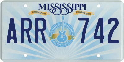 MS license plate ARR742