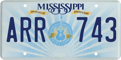MS license plate ARR743
