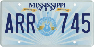 MS license plate ARR745
