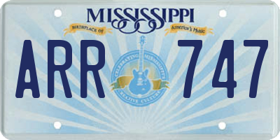 MS license plate ARR747